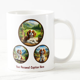 Cute Cavalier Kung Charles Spain Puppy Kaffemugg