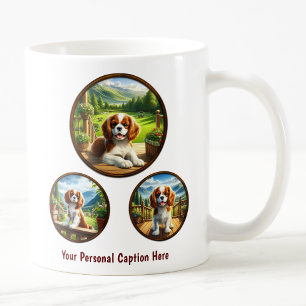 Cute Cavalier Kung Charles Spain Puppy Kaffemugg