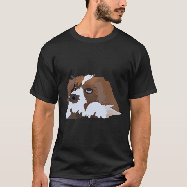 Cute Cavalier Kung Charles Spain T Shirt (Framsida)