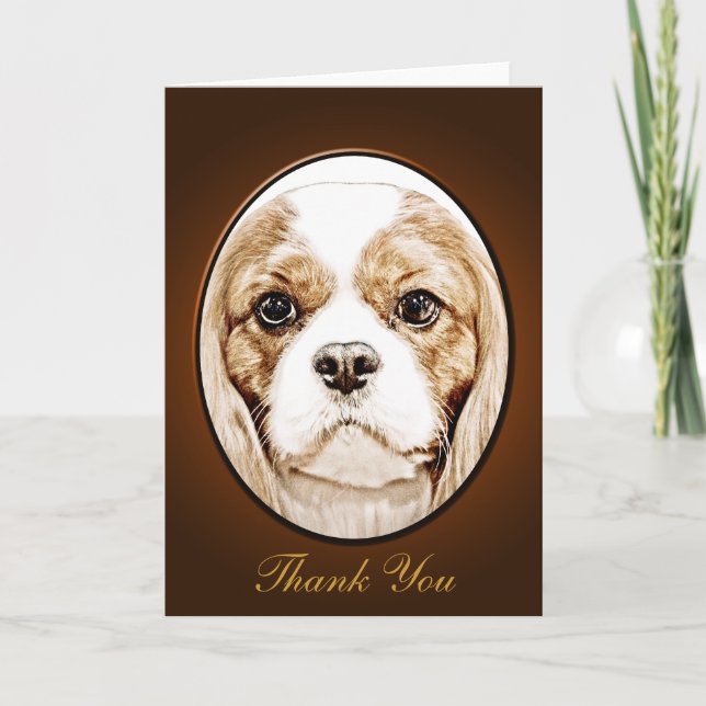 Cute Cavalier Kung Charles Spain Tack Kort (Framsida)
