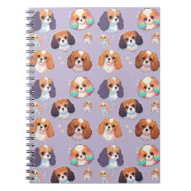 Cute Cavalier Kung Charles Unicorn Pastel Mönster