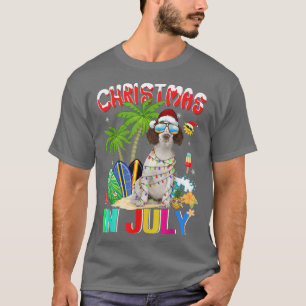 Cute Cavalier Kung i Santa Hat Sunglasses Christm T Shirt