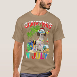 Cute Cavalier Kung i Santa Hat Sunglasses Christm T Shirt