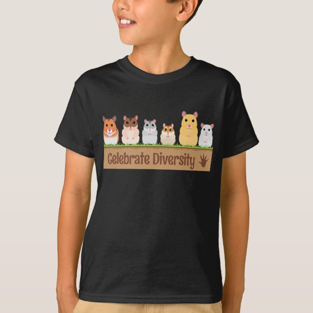 Cute Celebrate Diversity Pet Owners Gift Hamster T Shirt (Framsida)