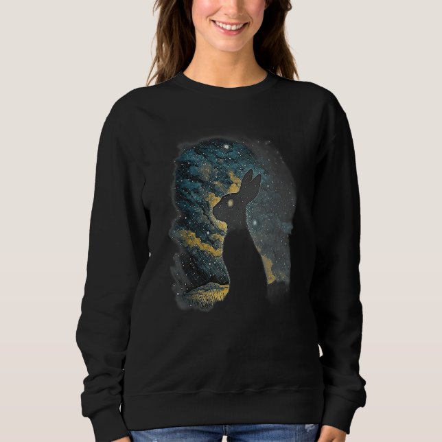 Cute Celestial Bunny for astrology T Shirt (Framsida)