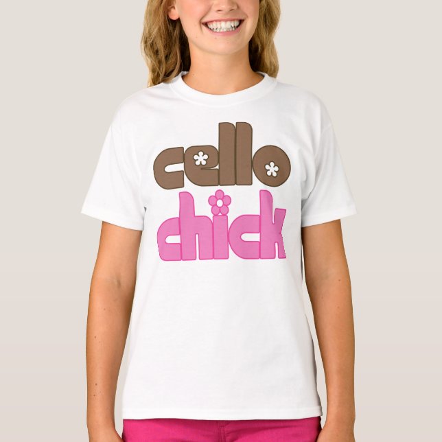 Cute Cello Chick Tee (Framsida)