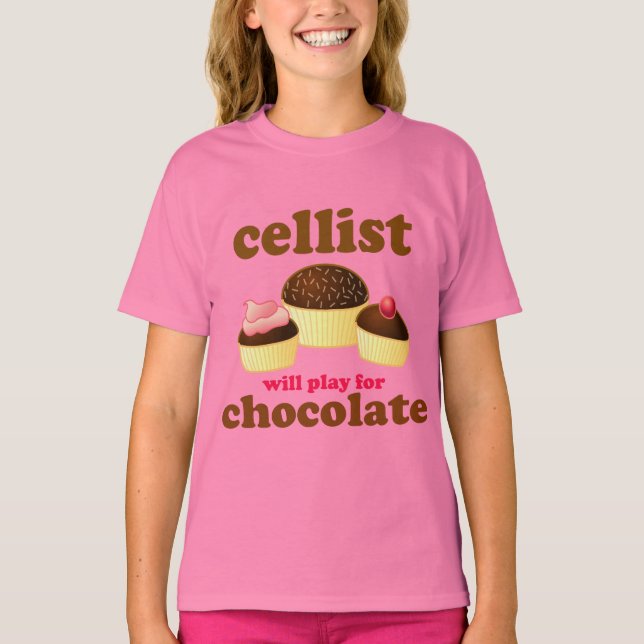 Cute Cello Chocolate T-shirt (Framsida)