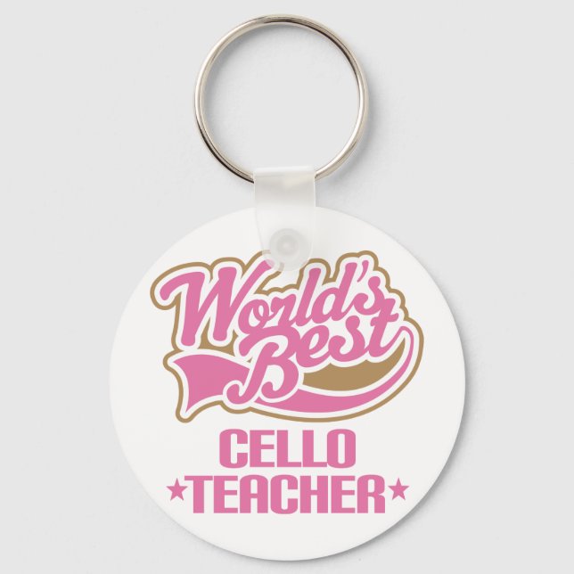 Cute Cello Teacher Gift Nyckelring (Framsida)