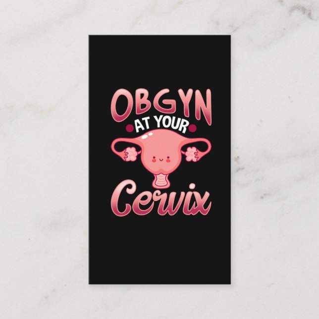 Cute Cervix Obstetrician Gynecolog Doktor OBGYN Visitkort (Framsida)
