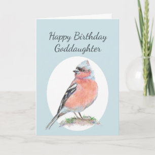 Cute Chaffinch, Grattis på födelsedagen-guddotterk Kort