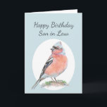 Cute Chaffinch Watercolor Birthday Son in Law Kort<br><div class="desc">Cute Watercolor Chaffinch,  Grattis på födelsedagen Son i Law Bird Collection</div>