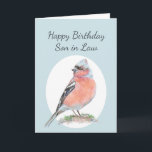 Cute Chaffinch Watercolor Birthday Son in Law Kort<br><div class="desc">Cute Watercolor Chaffinch,  Grattis på födelsedagen Son i Law Bird Collection</div>