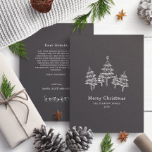 Cute Chalk Julgranar Black White