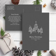 Cute Chalk Julgranar Black White