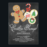 Cute Chalkboard Helgdag Cookie Swap Inbjudningar<br><div class="desc">Inbjudan alla till din helgdag cookie byter christmas party med vår snyggt inbjudan med en modern krita med en pepparkaksgubbe-,  candy cane och helgdag-sockerkakor.</div>