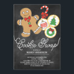 Cute Chalkboard Helgdag Cookie Swap Inbjudningar<br><div class="desc">Inbjudan alla till din helgdag cookie byter christmas party med vår snyggt inbjudan med en modern krita med en pepparkaksgubbe-,  candy cane och helgdag-sockerkakor.</div>