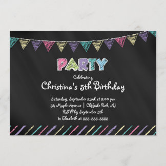 Cute Chalkboard-inbjudan till Flick kalas Inbjudningar