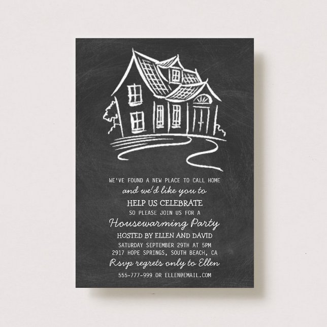 Cute Chalkboard - nya inbjudan till hemmabruk (Skapare uppladdad)