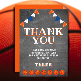 Cute Chalkboard Sports Basketball Birthday Tack Kort