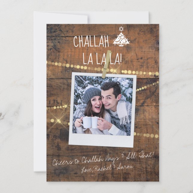 Cute Challah Days 1-Photo Helgdag Hanukah Card (Framsida)