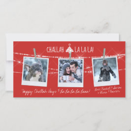 Cute Challah Days La La 3-Photo Helgdag Card