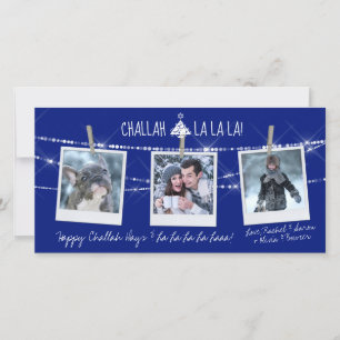 Cute Challah Days La La 3-Photo Helgdag Card