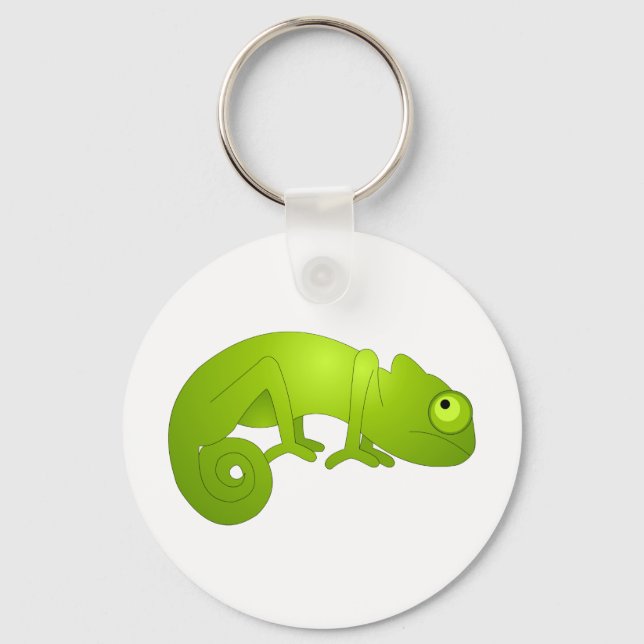 Cute Chameleon - Grönt Nyckelring (Framsida)