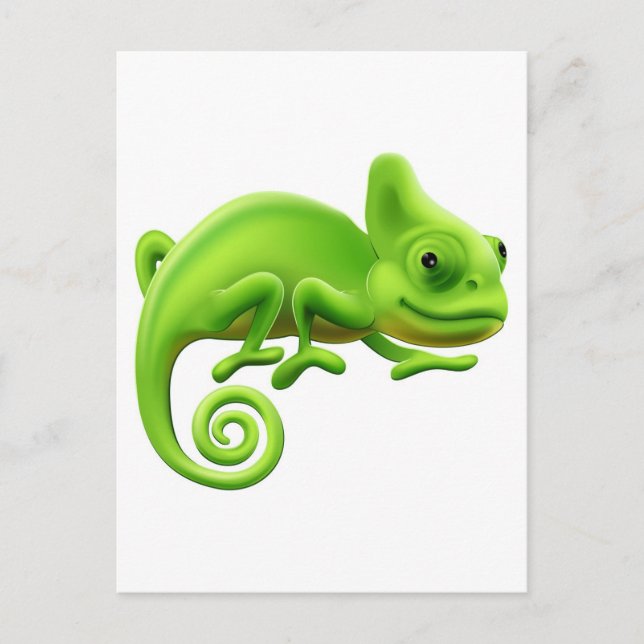 Cute Chameleon Illustration Vykort (Framsida)