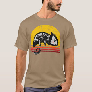 Cute Chameleon Skeleton Retro Vintage Halloween Co T Shirt