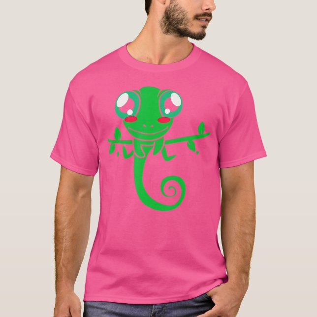Cute Chameleon T Shirt (Framsida)