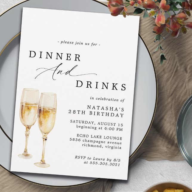 Cute Champagne | Dagens moderna Elegant Inbjudningar (Skapare uppladdad)