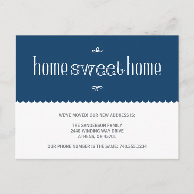 Cute Change of Adress meddelande Vykort (Framsida)