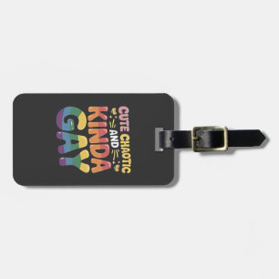 Cute Chaotic och Kinda Gay LGBTQ Pride månad Bagagebricka