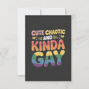 Cute Chaotic och Kinda Gay LGBTQ Pride månad Tack Kort