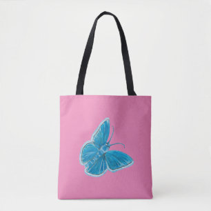 Cute Chapmans Blue Butterfly Illustration Rosa Tygkasse
