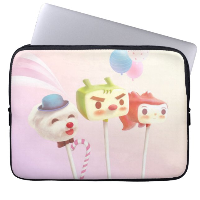 Cute Character Cake Pops Laptop Fodral (Framsidan)