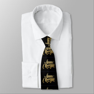 Cute Charming Gott nytt år Guld på Black Slips