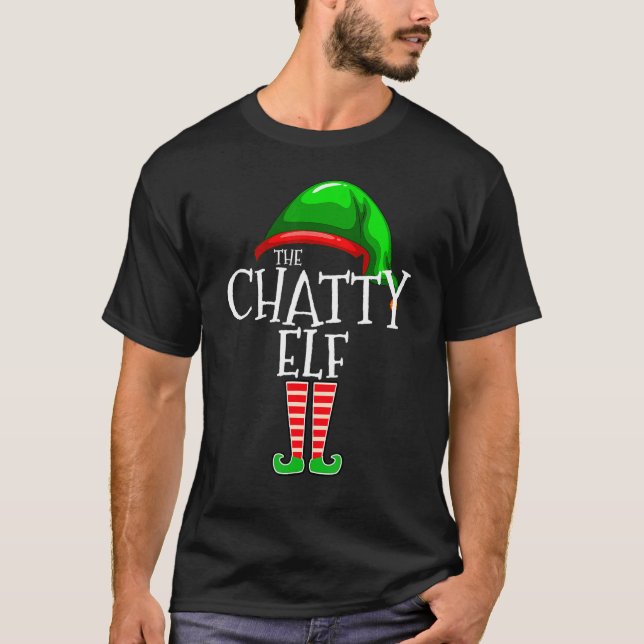 Cute Chatty Elf Group Matching Family Christma T Shirt (Framsida)