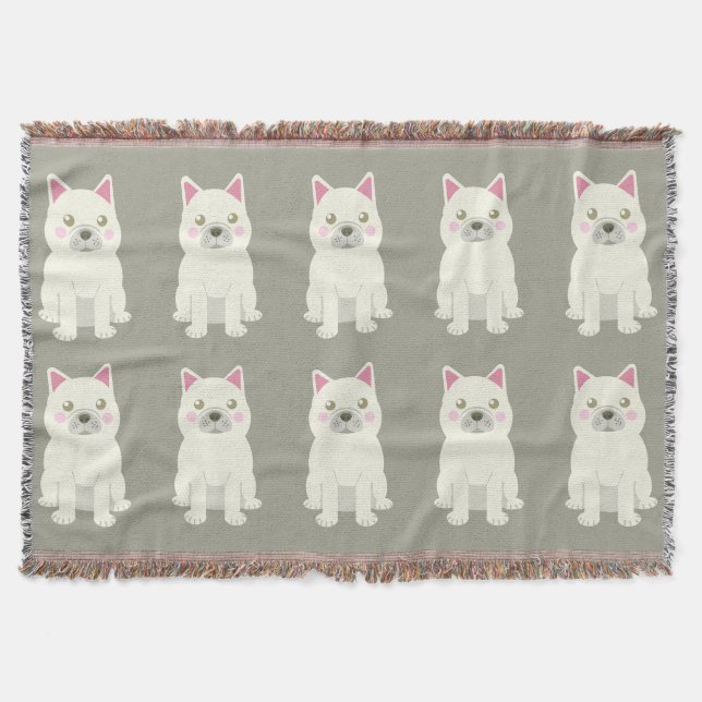 Cute Cheeks French Bulldog Filt (Framsidan)