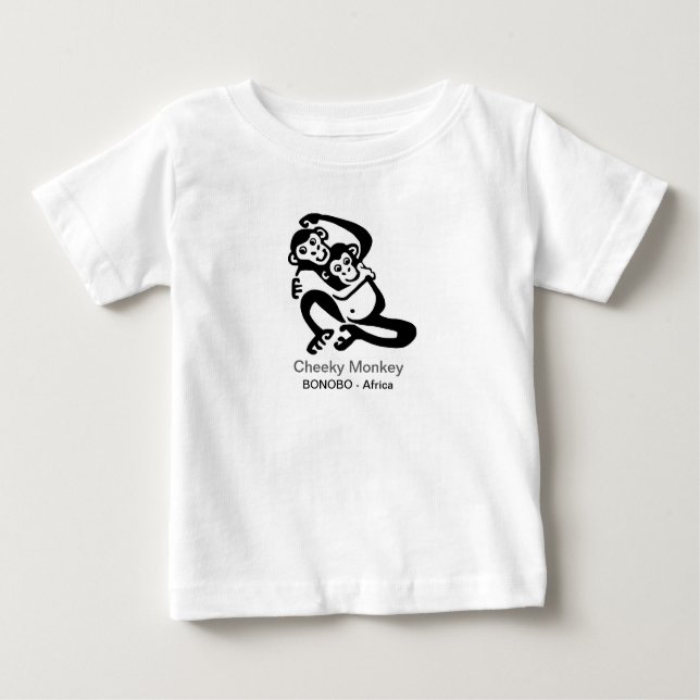 Cute Cheeky-apa - BONOBO-Afrika T Shirt (Framsida)