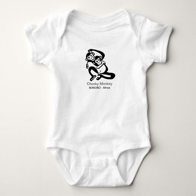 Cute Cheeky-apa - BONOBO-Afrika T Shirt (Framsida)