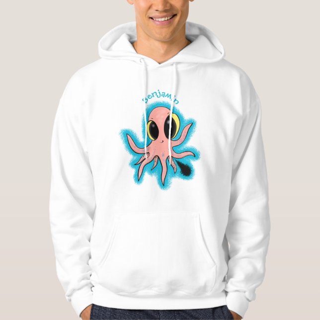 Cute, cheeky baby bläckfisk tecknad hoodie (Framsida)