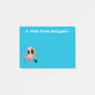 Cute, cheeky baby bläckfisk tecknad post-it block