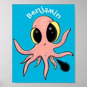 Cute, cheeky baby bläckfisk tecknad poster