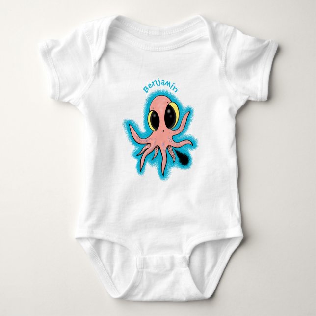 Cute, cheeky baby bläckfisk tecknad t shirt (Framsida)