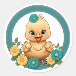 Cute Cheeky Chicky Stickers Runt Klistermärke