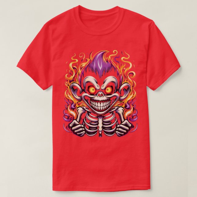 Cute Cheeky Monkey Halloween Design Design för bar T Shirt (Design framsida)