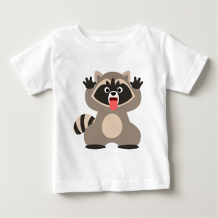 Cute Cheeky Tecknad Raccoon Baby T-Sh Tröja