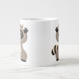 Cute Cheeky Tecknad Raccoon Jumbo Mugg