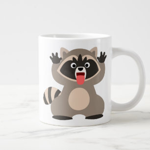 Cute Cheeky Tecknad Raccoon Jumbo Mugg